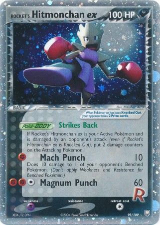 Rockets Hitmonchan EX 98/109 - Rare Holo